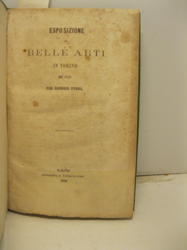 Esposizione di belle arti in Torino del 1858.